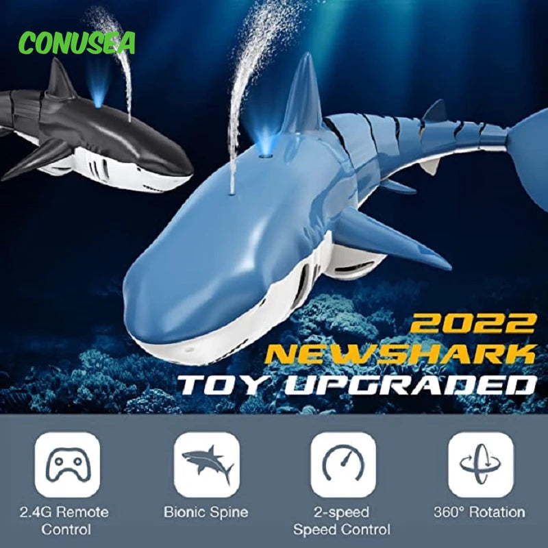 Smart Rc Shark Whale Spray Water Toy Remote Controlled Boat Ship Submarine Robots Fish Electric Toys for Kids Boys Baby Children